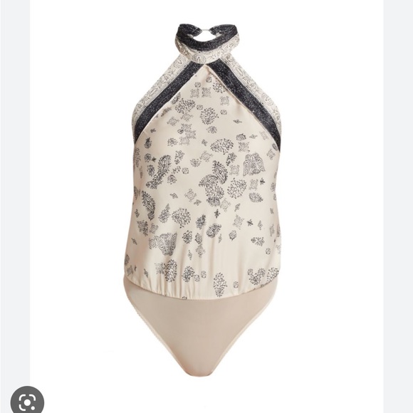 Sold Out Free People silk halter style bodysuit size Medium - Picture 2 of 7